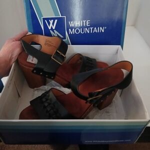 White Mountain Black Women's Sandals